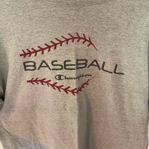CHAMPION gray baseball tee shirt - Picture 2 of 4